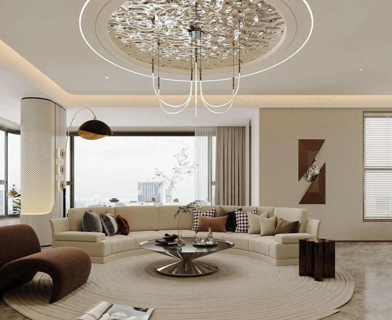 高级感拉满！奶油系轻奢风客厅设计，美到想宅一辈子 - 今日头条