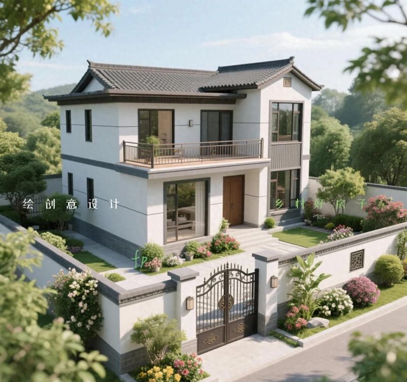一款漂亮的新中式风格自建房设计案例！两层主体户型面积136平米 - 家居知识
