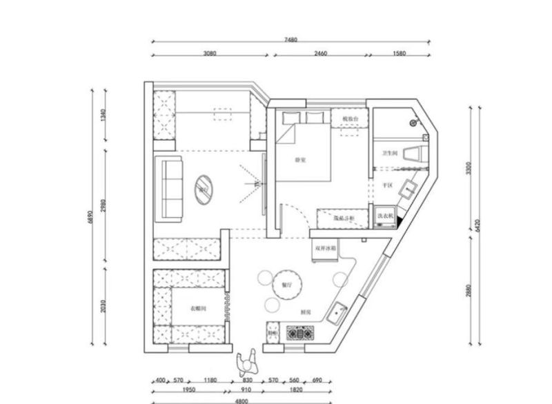小户型一定要舍弃客厅？她以逆向思维布局，直接多出个衣帽间 - 家居知识