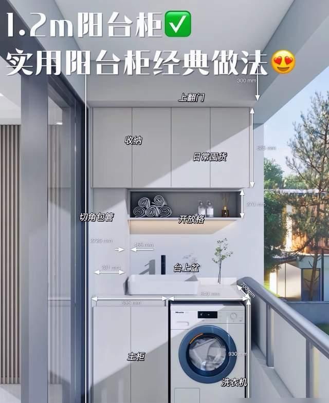 1.2米、1.25米、1.5米、2.1米宽的阳台柜设计，看看哪款适合你家 - 家居知识