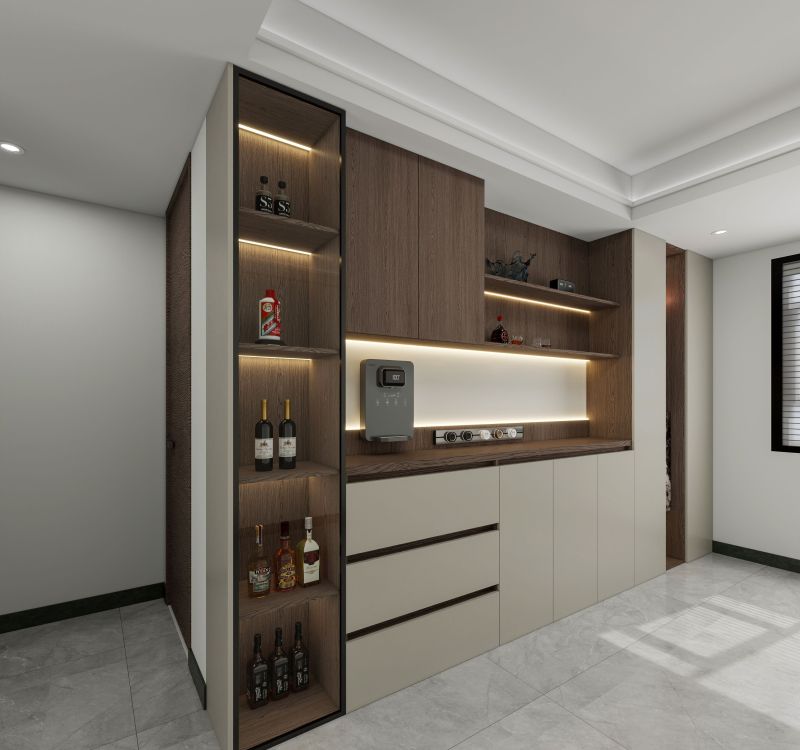 时尚餐边柜设计，灯光勾勒收纳美学 - 家居知识