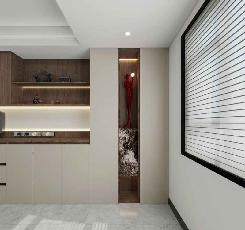 时尚餐边柜设计，灯光勾勒收纳美学 - 家居知识