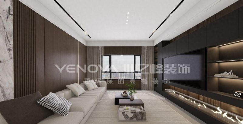 唐山珑湖丽宫95㎡意式现代风装修案例，业之峰打造精致生活空间