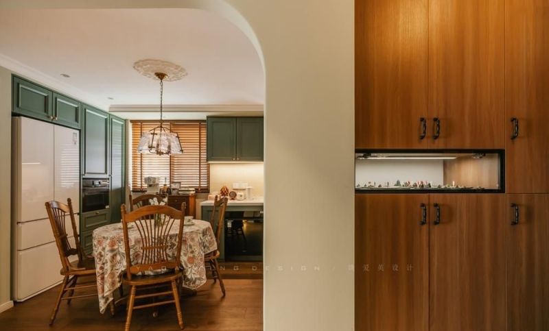 110平现代美式装修火了：打通餐厨+弧形设计，温馨高级像住美剧中 - 家居知识