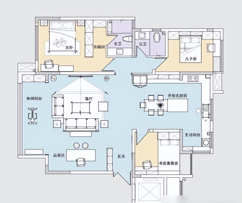 130㎡的家装简约美式，简洁有设计感，整体那叫一个高大上，很美 - 家居知识