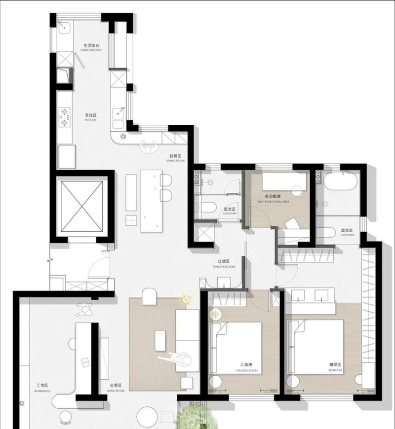 125㎡折衷混搭家：现代美式撞侘寂，一半生活一半艺术 - 家居知识