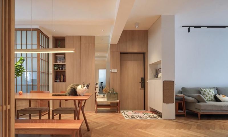 107㎡二手房改日式“穷装”：大白墙+原木，比奢华风更懂生活？ - 家居知识