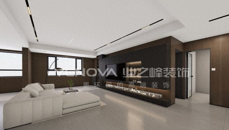 130㎡意式现代风装修案例，唐山凤城·翡翠湖的轻奢格调 | 业之峰装饰