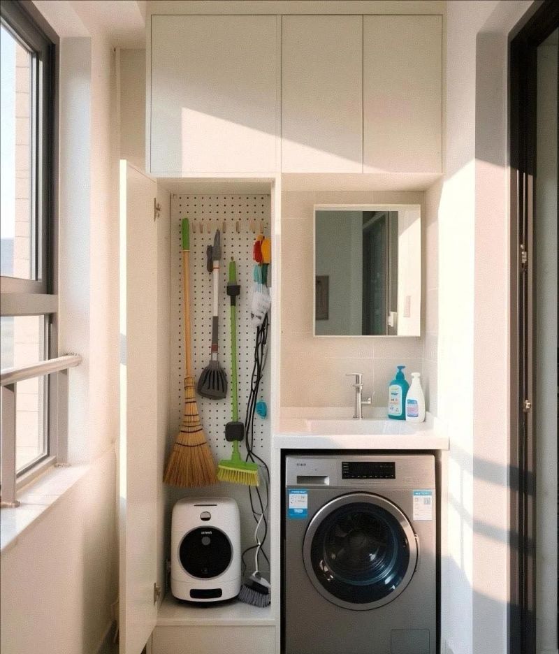 分享阳台柜的5种实用做法！储物、休闲、家政区全部搞定！ - 家居知识