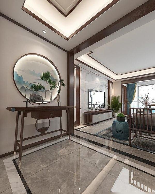长沙夫妻的新中式风格装修，入户端景太好看，家中充满了惊艳效果 - 家居知识
