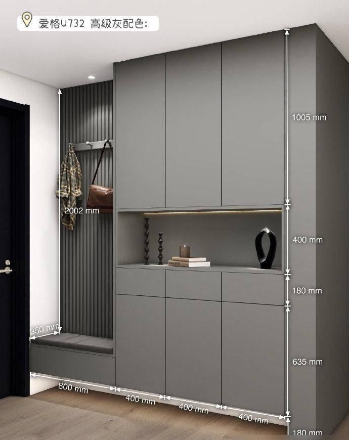 高颜值入户鞋柜设计，超级实用，附详细尺寸图 - 家居知识