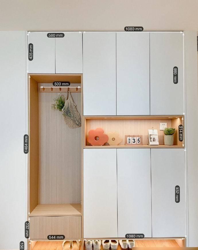 高颜值入户鞋柜设计，超级实用，附详细尺寸图 - 家居知识