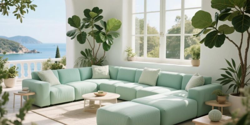 10 组地中海度假风沙发， “蓝白海岸” 搬进客厅，躺平都像在度假！ - 家居知识