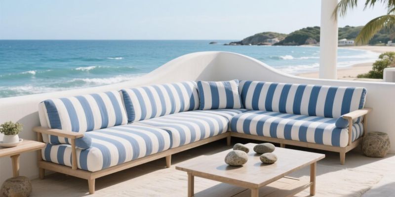 10 组地中海度假风沙发， “蓝白海岸” 搬进客厅，躺平都像在度假！ - 家居知识