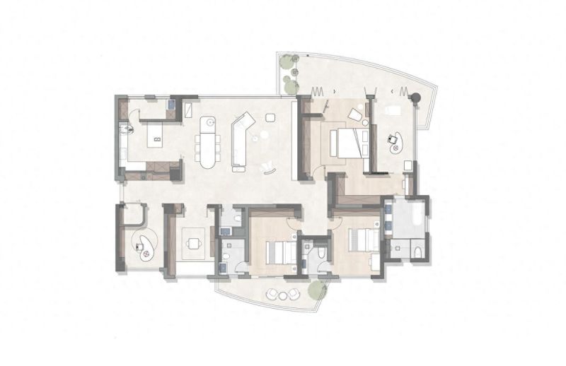 220㎡混搭奶油风住宅，温柔与个性的完美碰撞