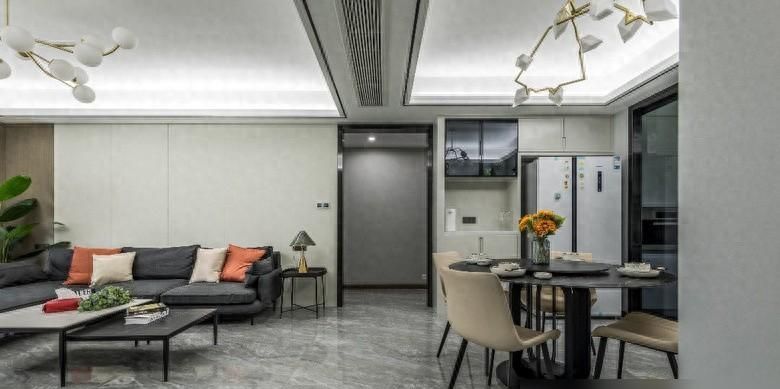 100㎡轻奢风装修，优雅高级配色，小区典范之家