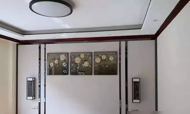 新房装修完工，新中式风格，入户装上山水画，实木线条修饰，晒晒 - 家居知识