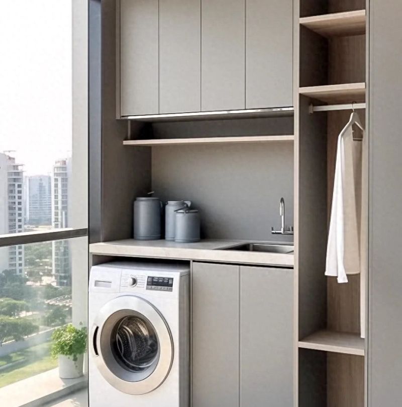2025洗衣柜设计趋势，高颜值阳台洗衣区新风尚