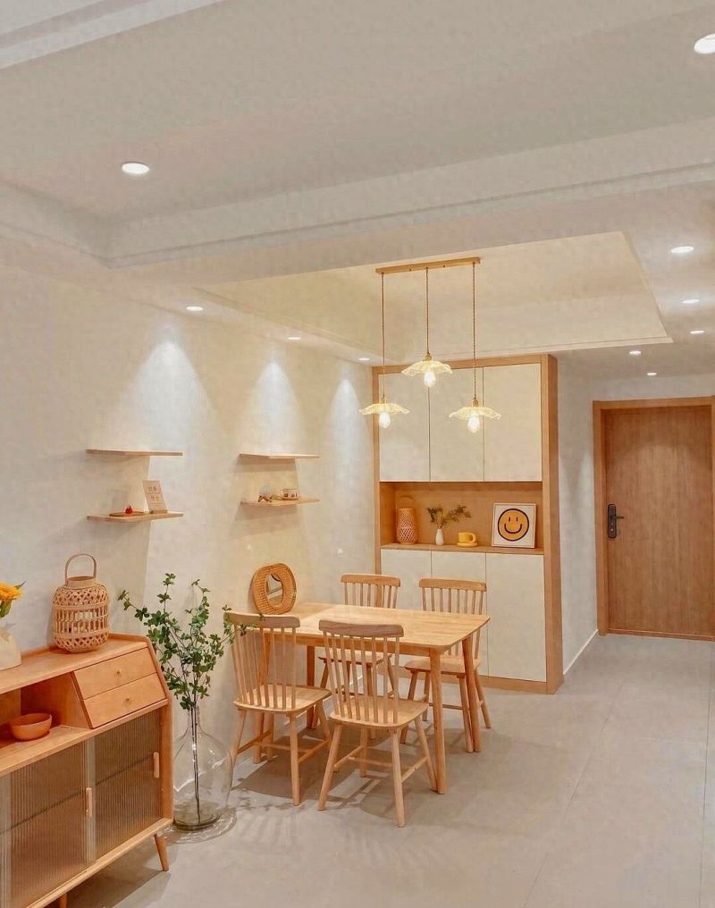 原木风装修不铺木地板？这样设计更敞亮温馨