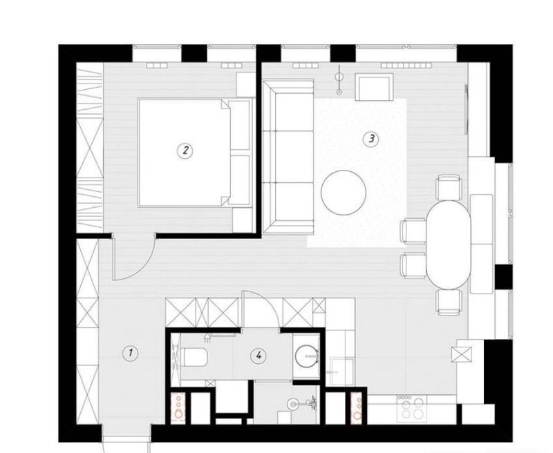 仅60平，俄罗斯姑娘将小公寓利用合理，黑色北欧风超有质感，很棒 - 家居知识