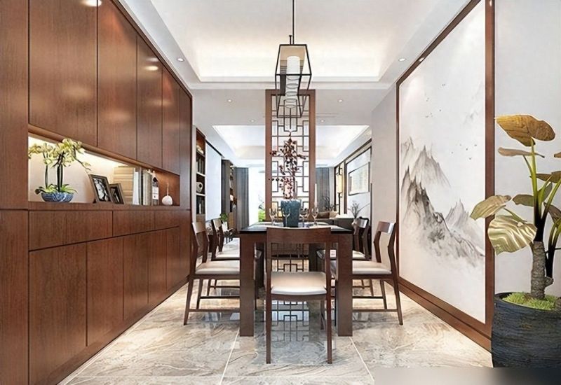 女老师新家新中式装修，客厅电视投影双配置，韵味十足