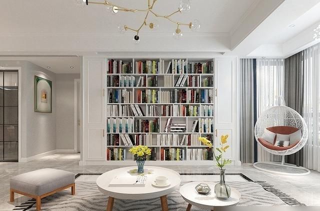 这对深圳夫妻有远见，取消传统电视墙，改作书柜，全屋充满书香气 - 家居知识