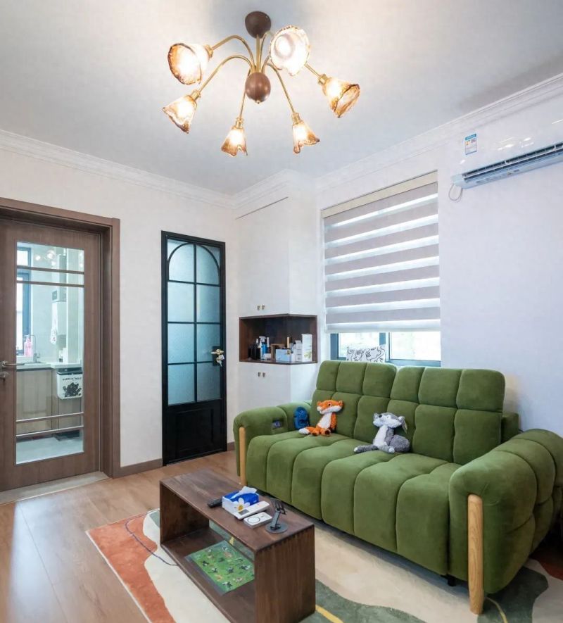 60平小户型逆袭！胡桃木+橄榄绿打造高级感家居