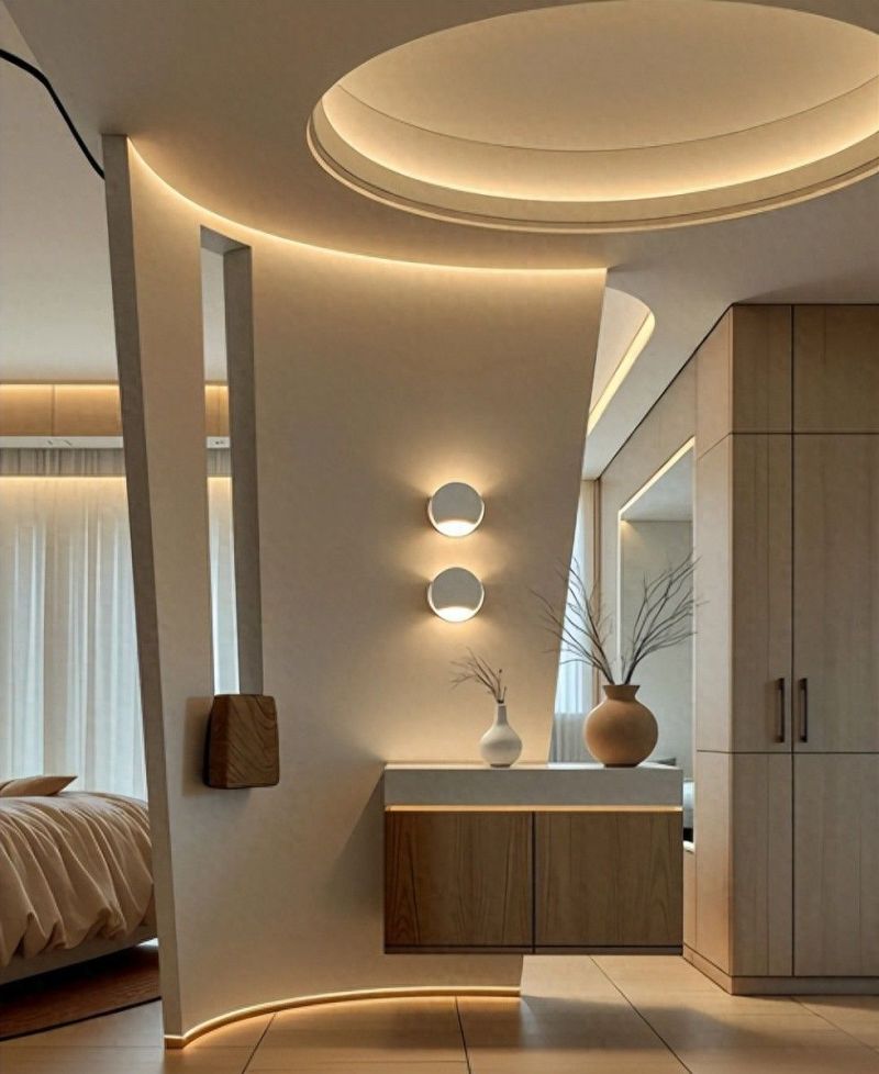 弧形镂空悬空端景设计，演绎意式风高端美学