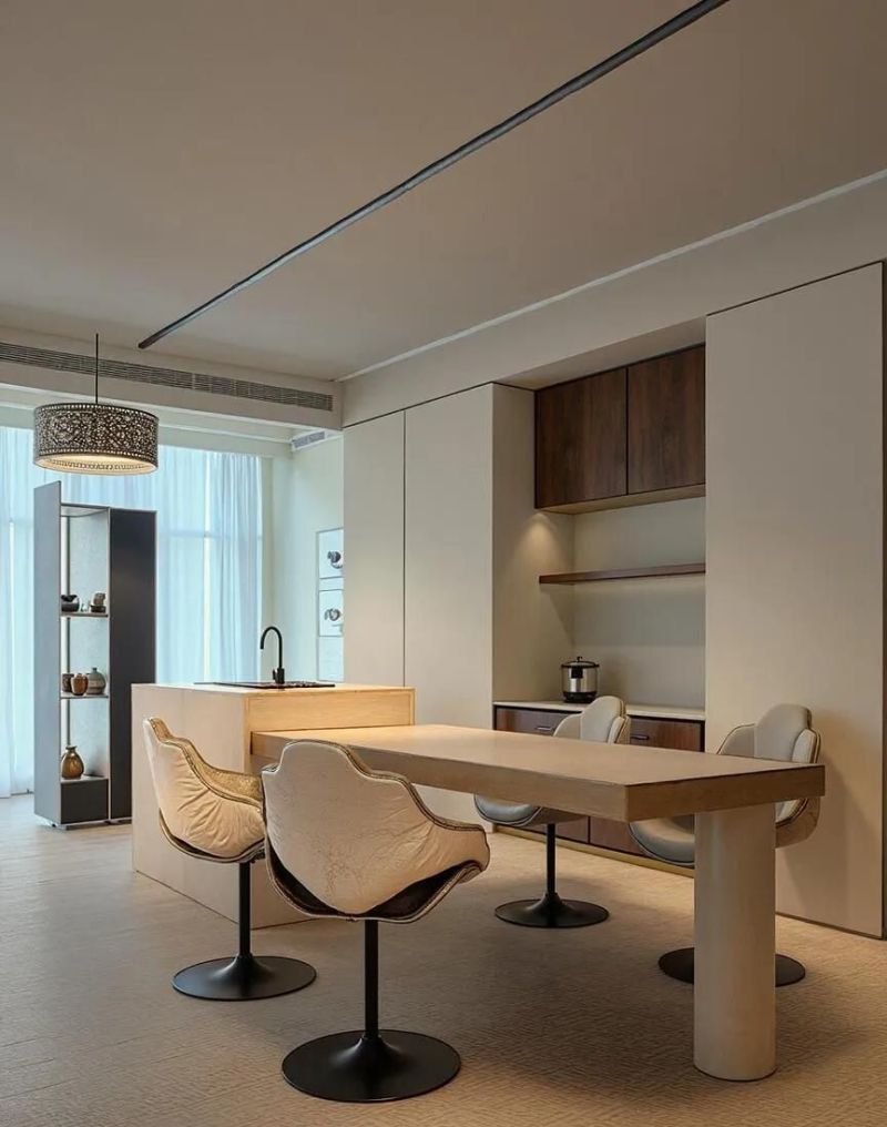 悬空柜加端景穿插中古原木风最懂氛围感，好久没发中古原木风了。 - 家居知识