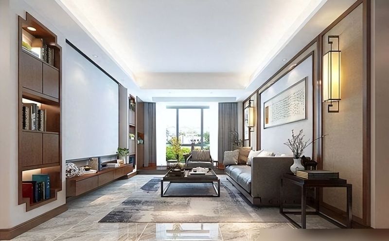 女老师的新房装修，新中式风太韵味，客厅不仅装了电视机还有投影 - 家居知识