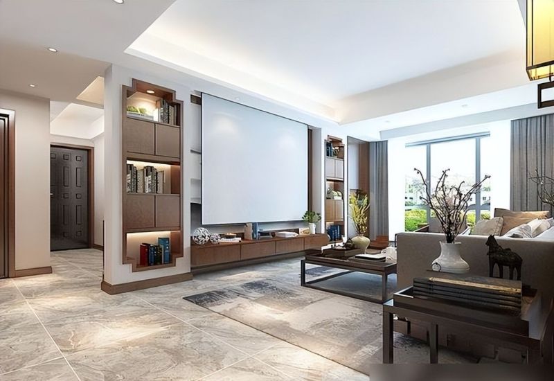 女老师的新房装修，新中式风太韵味，客厅不仅装了电视机还有投影 - 家居知识