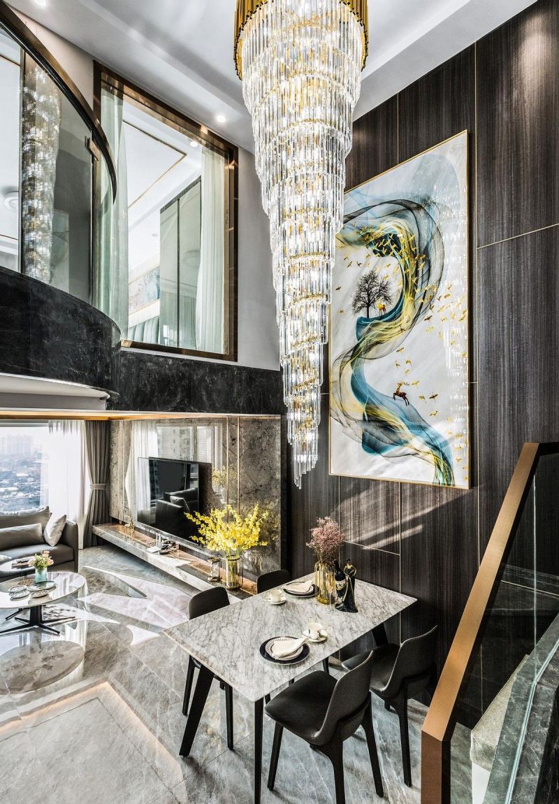 【实景案例】深色系现代轻奢大宅，高级与质感的完美呈现！ - 家居知识