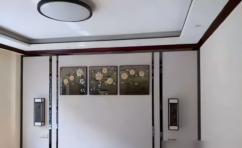 新房装修完工，新中式风格，入户装上山水画，实木线条修饰，晒晒 - 家居知识