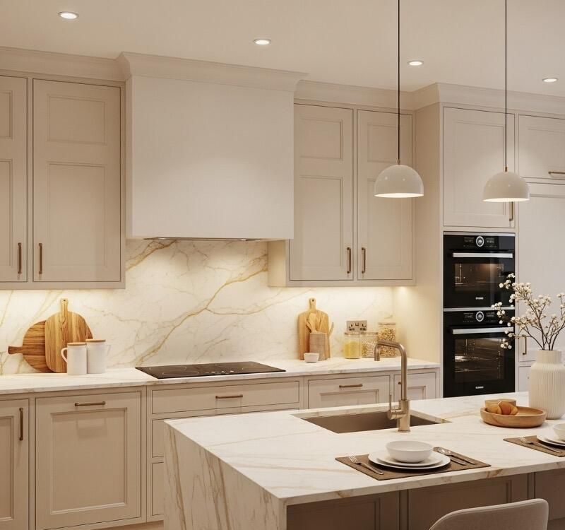 今天是现代奶油风厨房——奶咖配色 配金属拉手柔和灯光 氛围感拉满 - 家居知识