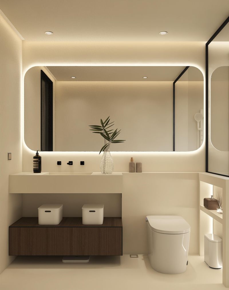 原木奶油风卫生间设计，这样的风格你喜欢吗？