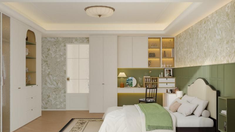 全友家居案例丨136㎡奶油中古风，复古绿也太优雅了 - 家居知识