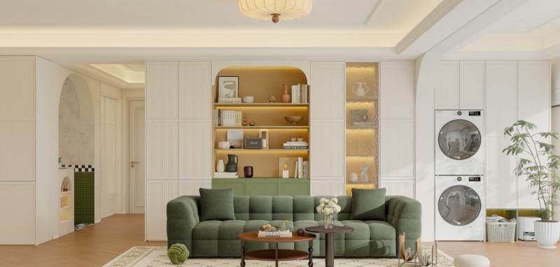 全友家居案例丨136㎡奶油中古风，复古绿也太优雅了 - 家居知识