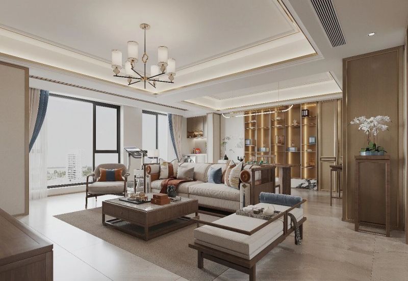 130㎡新中式风格装修：就连电梯间都打造的很韵味 - 家居知识