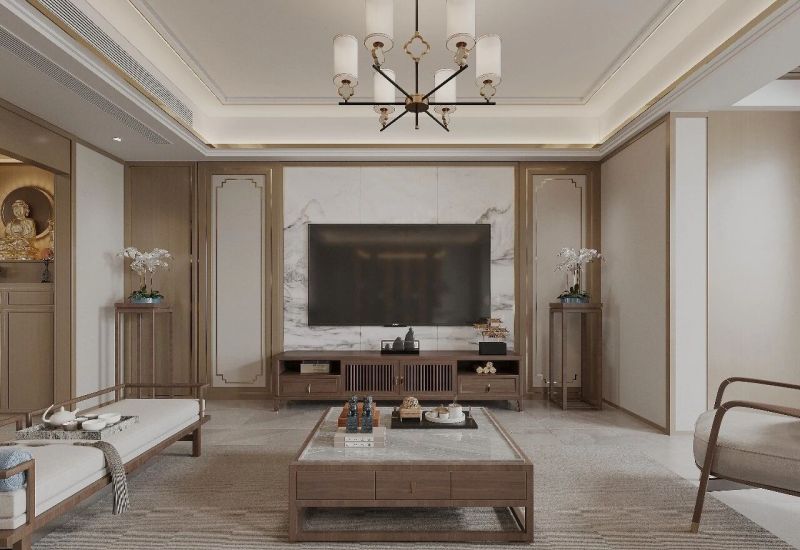 130㎡新中式风格装修：就连电梯间都打造的很韵味 - 家居知识