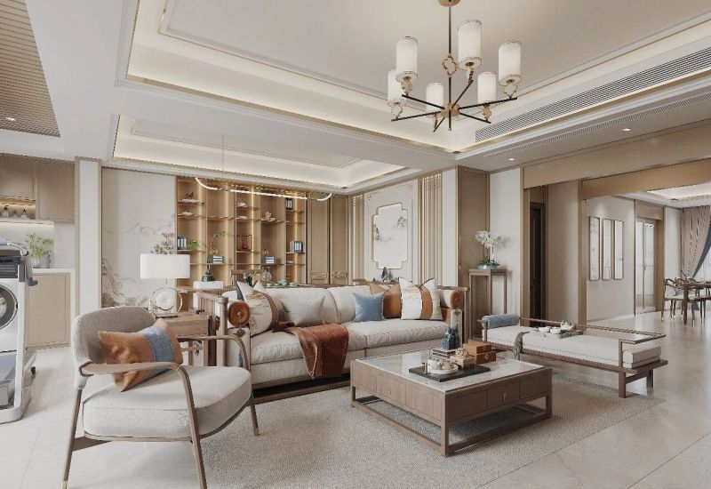 130㎡新中式风格装修：就连电梯间都打造的很韵味 - 家居知识