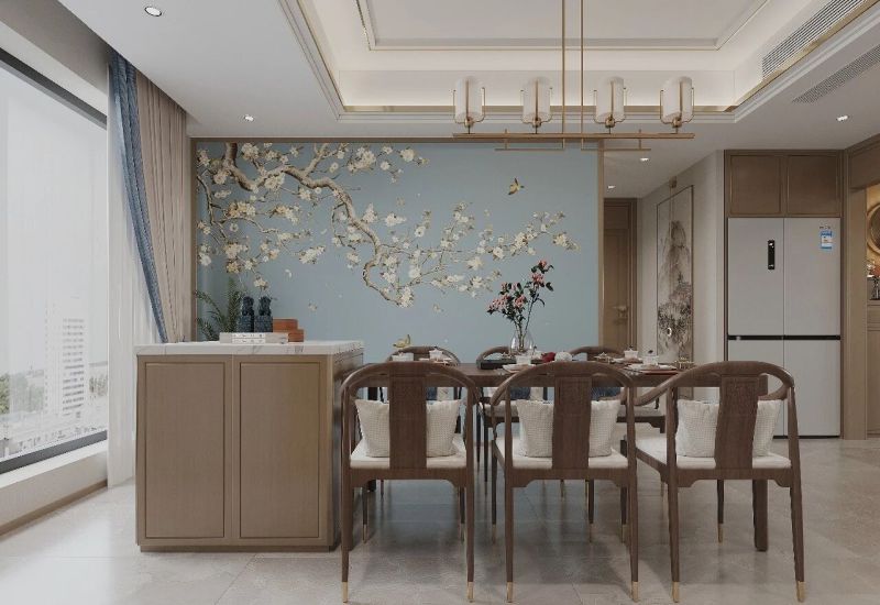 130㎡新中式风格装修：就连电梯间都打造的很韵味 - 家居知识