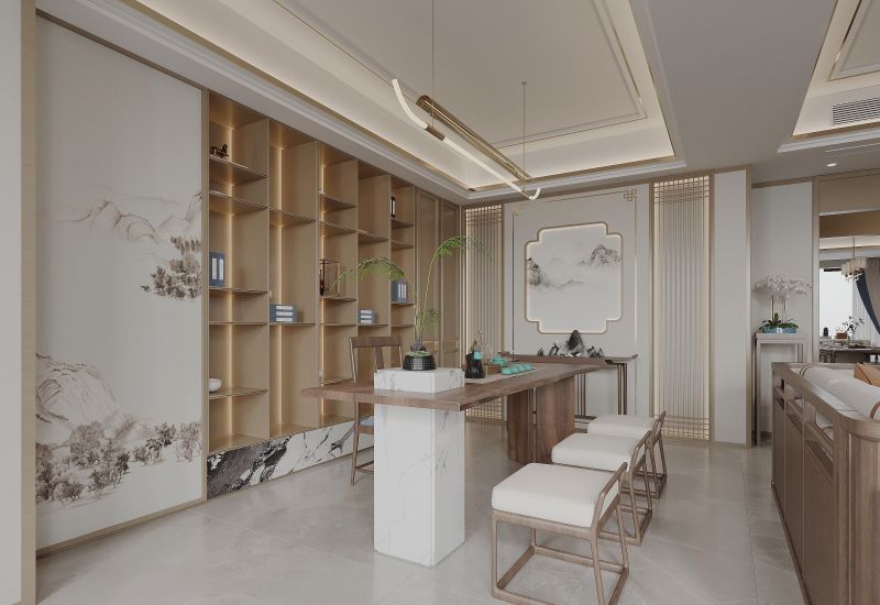 130㎡新中式风格装修：就连电梯间都打造的很韵味 - 家居知识