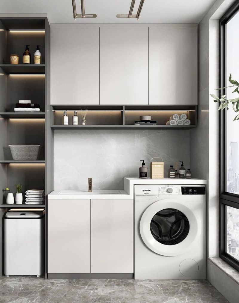 阳台洗衣机柜一些经典搭配 - 家居知识