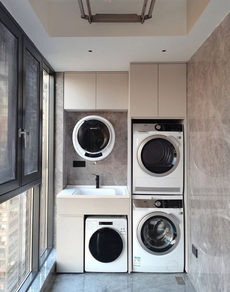 阳台洗衣机柜一些经典搭配 - 家居知识