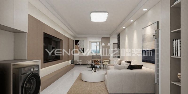 89㎡现代简约风装修案例，唐山花海茗著雅致生活