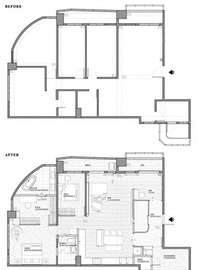 142㎡复古摩登双人宅，演绎夫妻生活的优雅格调