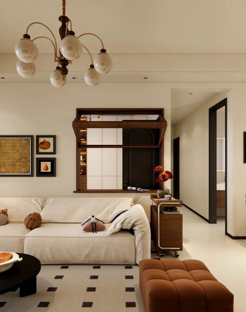 奶油色×中古风，这个 100㎡小家，装出了时光沉淀的温柔质感 - 家居知识