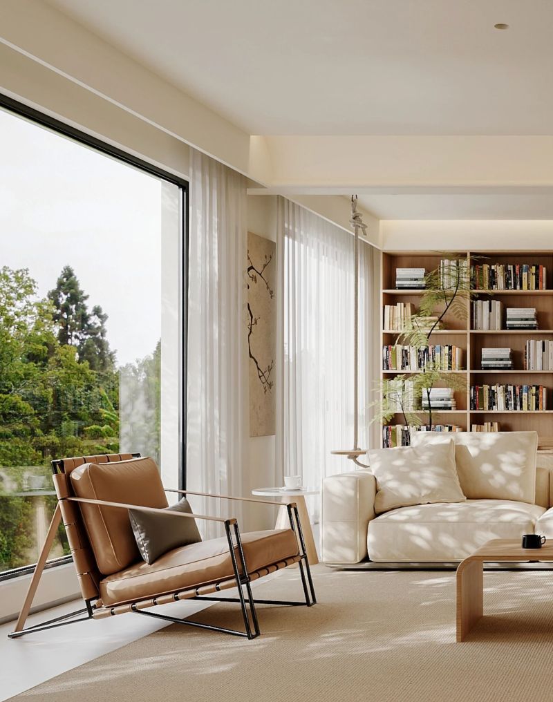 现代原木风，满墙书香，一方留白。这才是理想中家的样子 - 家居知识