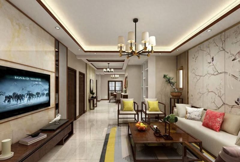 121㎡新中式家装实景，对称美学与文化底蕴的完美融合