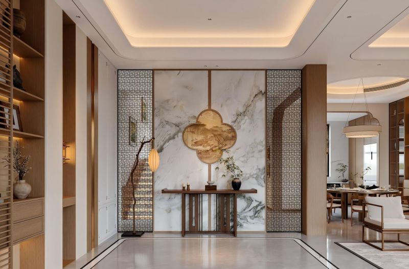 新中式实木家具、玄关柜、玄关隔断、实木家 - 家居知识